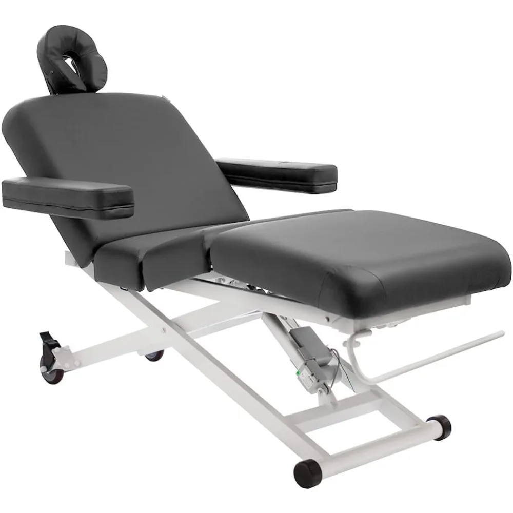 

Electric Spa Treatment Table, Facial Massage Bed Electric Height Adjustment, Electric Motor To Adjust Backrest and And Leg Gray