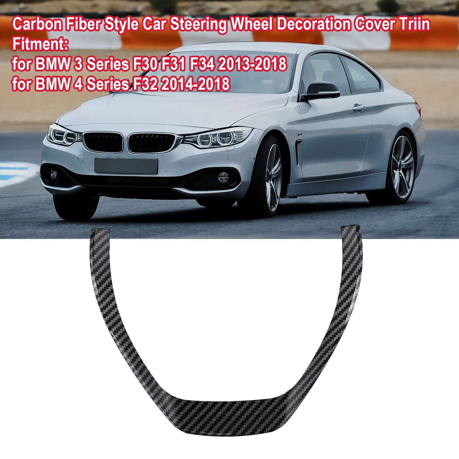 Carbon Fiber Black Look ABS Steering Wheel Trim Cover For BMW 1 3 Series F20 F30 F34 GT 12-16 Accessories For Vehicles