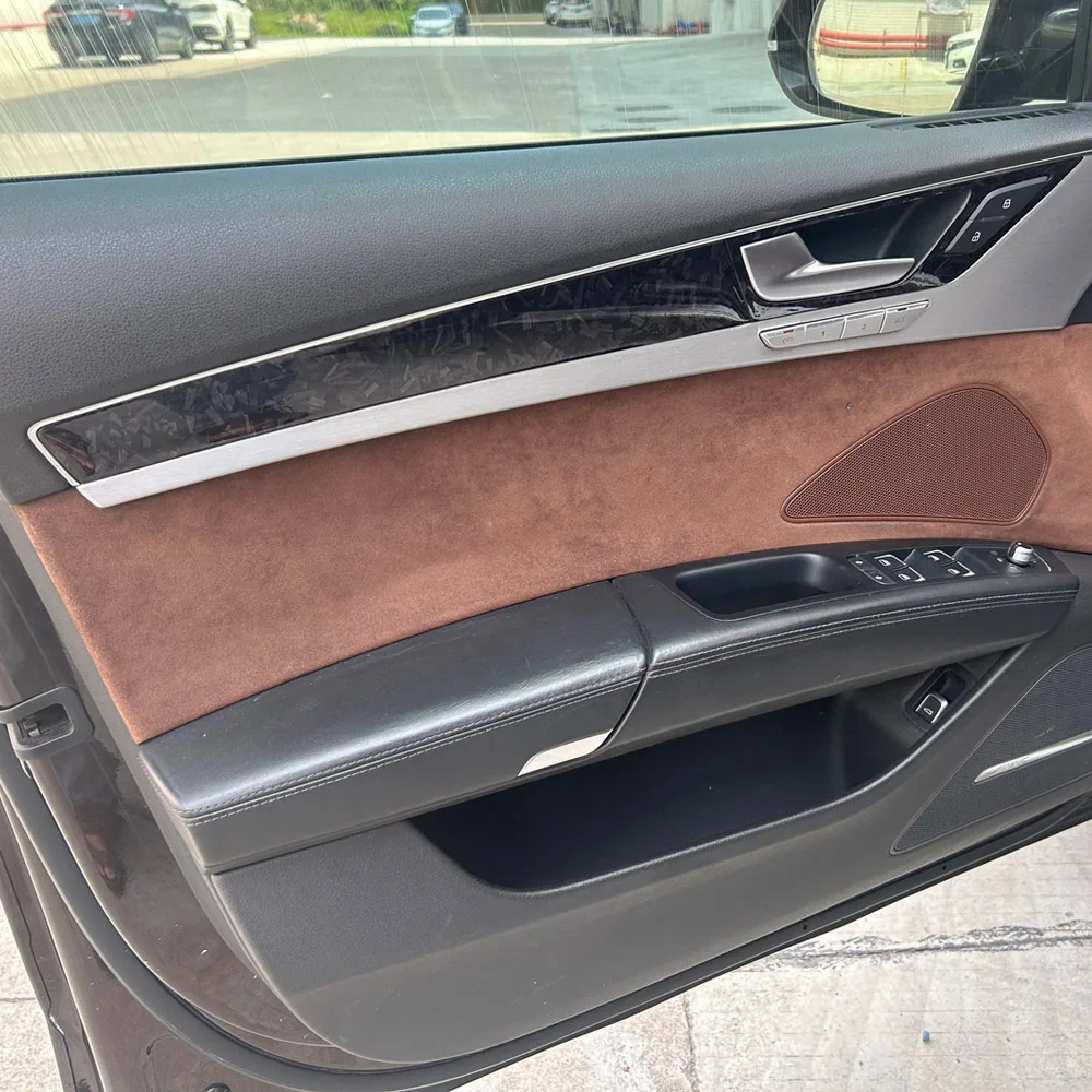 For Audi A8 S8 D4 2011-17 Interior Central Control Panel Door Handle Forged Carbon Fiber Stickers Decals Car Styling Accessories