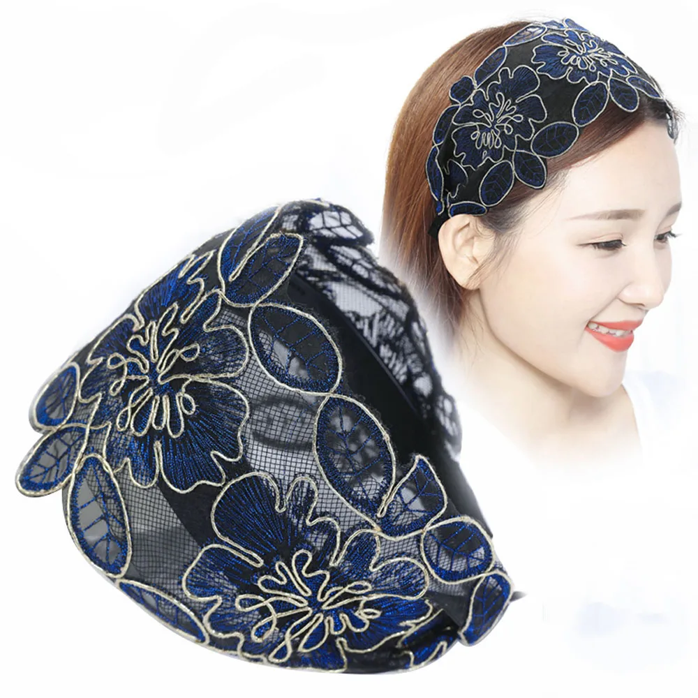 For Women Vintage Silk Non-slip Broadside Toothed Hair Accessories Hair Bands Head Hoop Headband