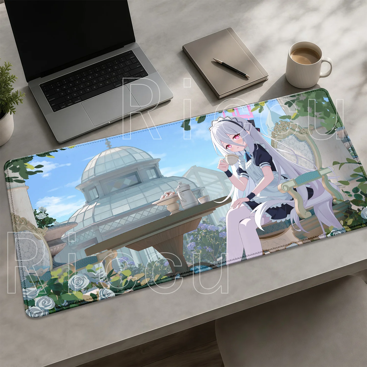 HD Printing Tendo Kei Blue Archive Mousepad Gaming Non-slip Base Anime Girl Key Mouse Pad Keyboard Offices Overlock XXL Desk Mat