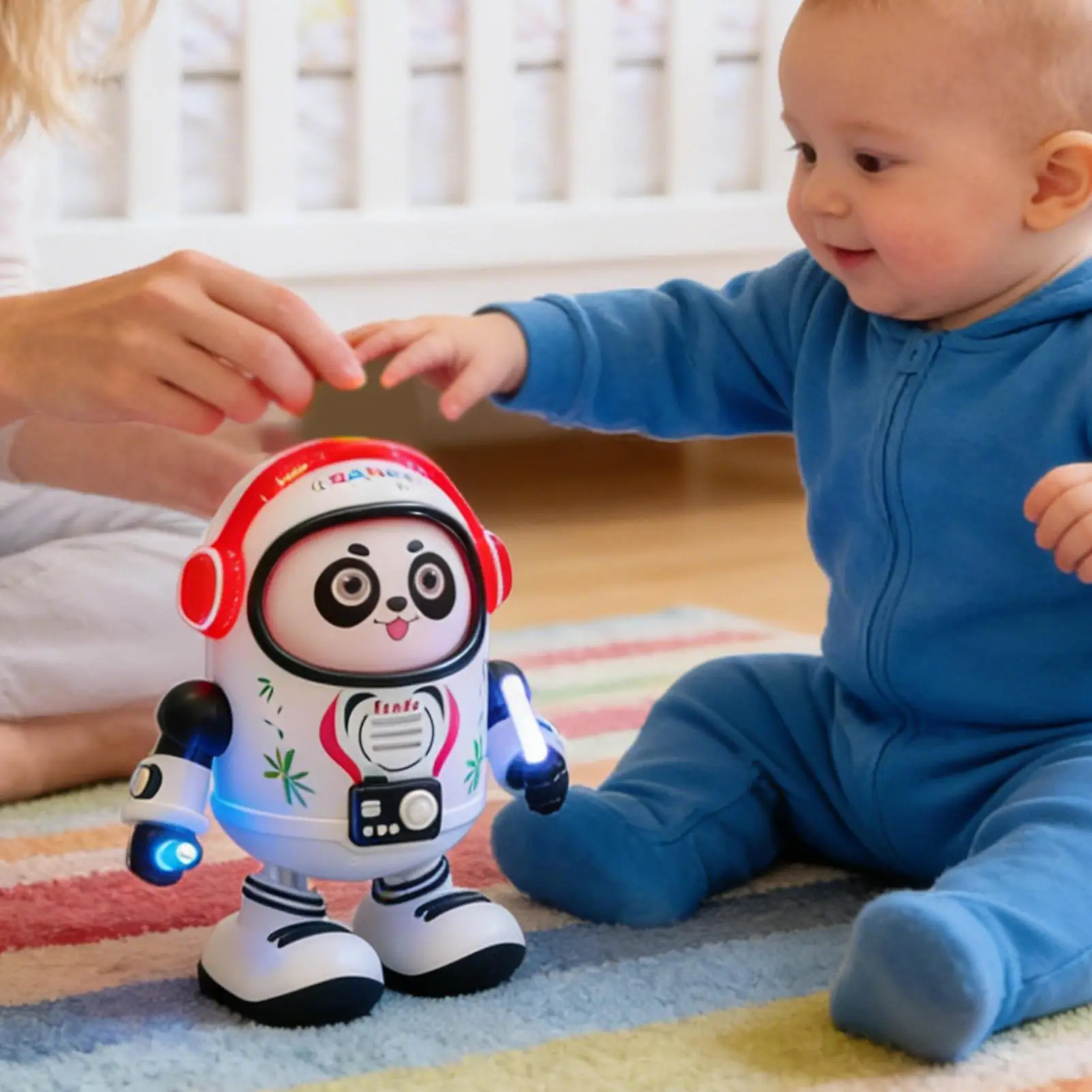 ของเล่นเด็กเรืองแสงพร้อมเสียงเพลง ของเล่นสัตว์เลี้ยงไฟฟ้าสุดน่ารัก หุ่นยนต์เต้นรำมีไฟ LED ของเล่นเด็กหัดคลาน ของขวัญวันเกิดสำหรับเด็ก