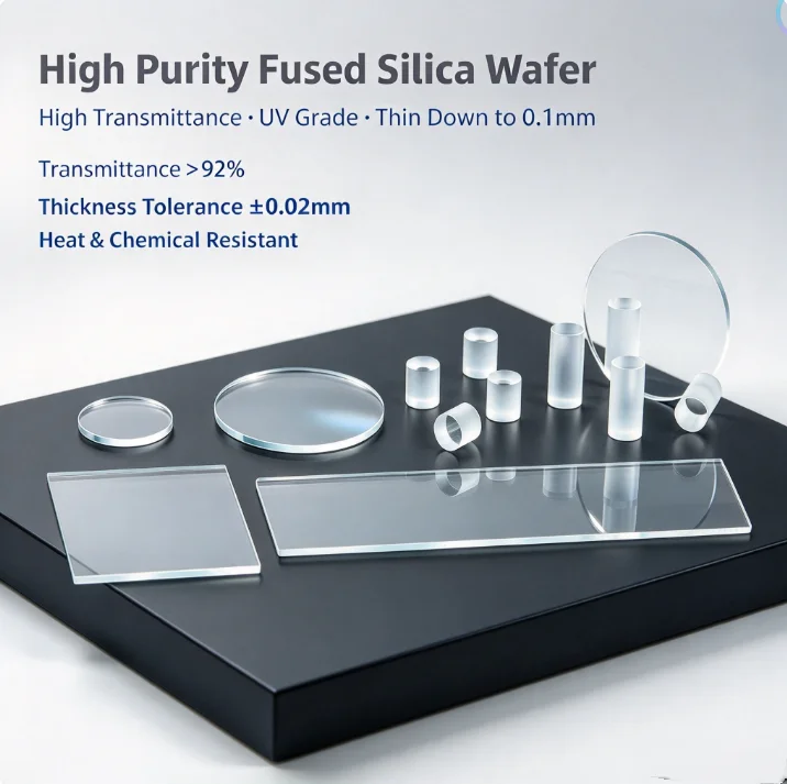 Ultra-Thin Quartz Sheet with Side Length of 10-50Mm, Ultra-Violet Transmitting Jgs1 Scientific Research Optical Glass