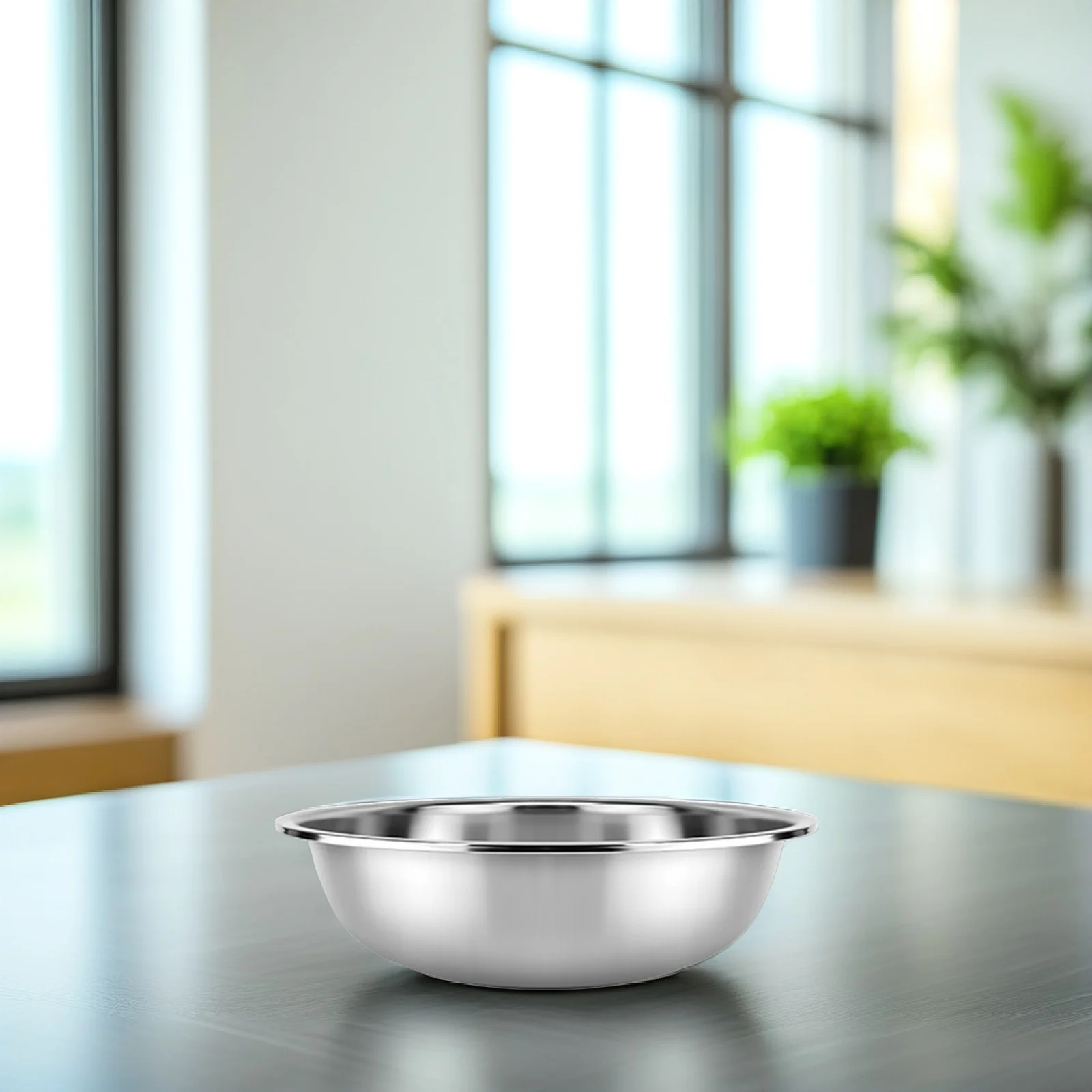 

2Pcs Thick Stainless Steel Basin Heavy Duty Mixing Bowl for Kitchen Salad Rice Preparation Rustproof Easy Clean Metal Bowl Set