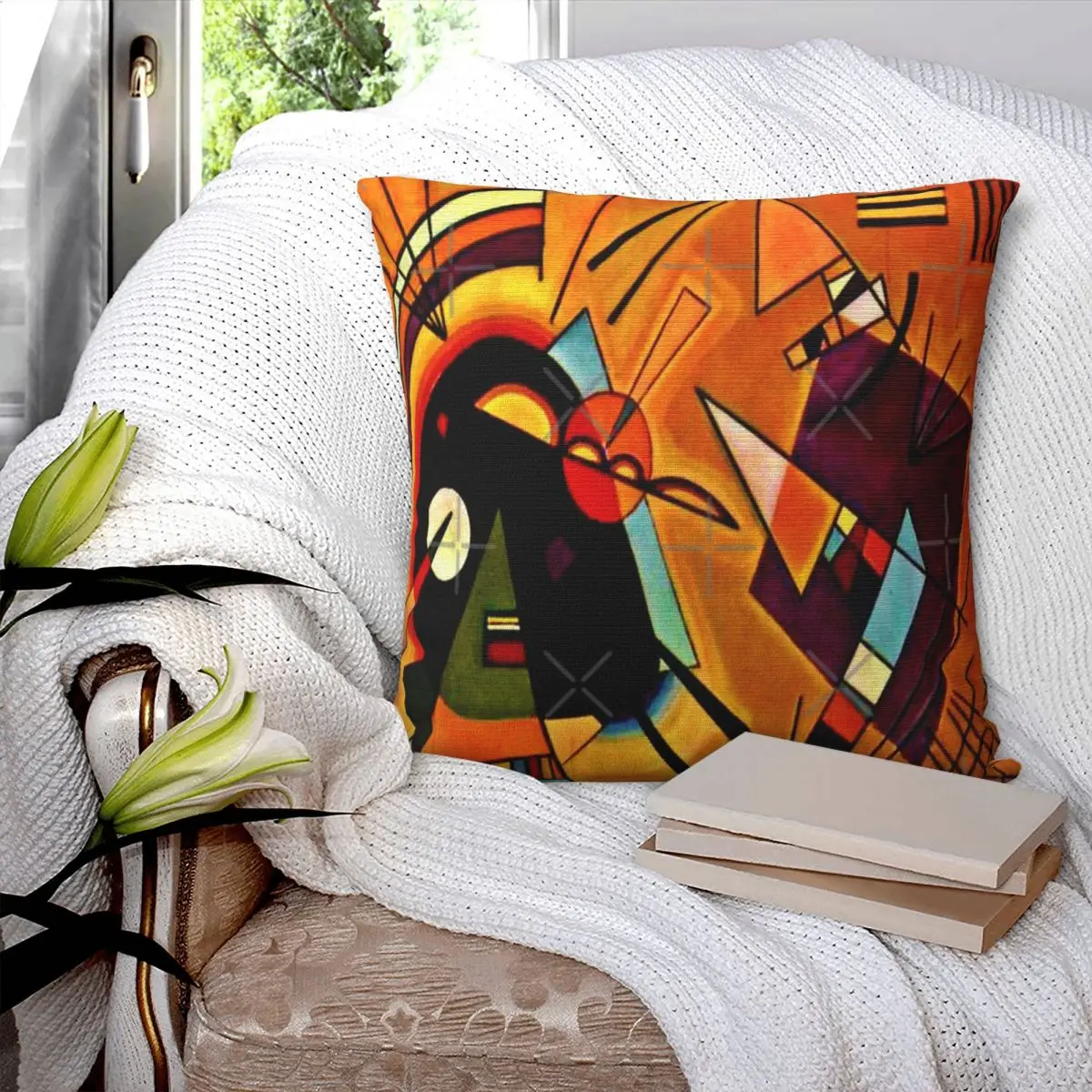 Kandinsky 'Black And Violet' Pillowcase Cushion Zipper Living Room Cushion Cover Home Decor Accessories Customizable