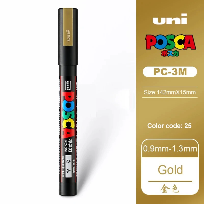 1 stücke Japan UNI POSCA Acryl Marker Stift PC-3M 0,9mm-1,3mm Stift auf wasserbasis POP Werbung Poster Graffiti 24 Farbe Kunst Malerei