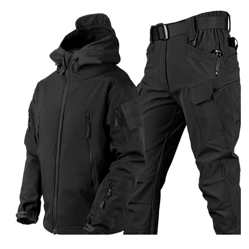 Winter Men Mountain Ski Warm Sets Men Shark Skin Soft ShellWindbreaker Sports Suit Mens Waterproof Padded Sets Tracksuit Coats