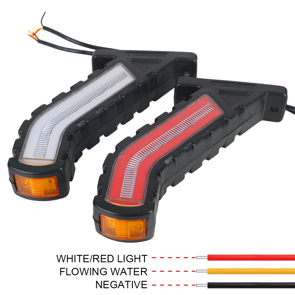 Flowing Water Effect Universal Turn Signal Lamp LED Side Marker Lights 12V 24V For Truck Trailer Lorry 2 Pcs Waterproof