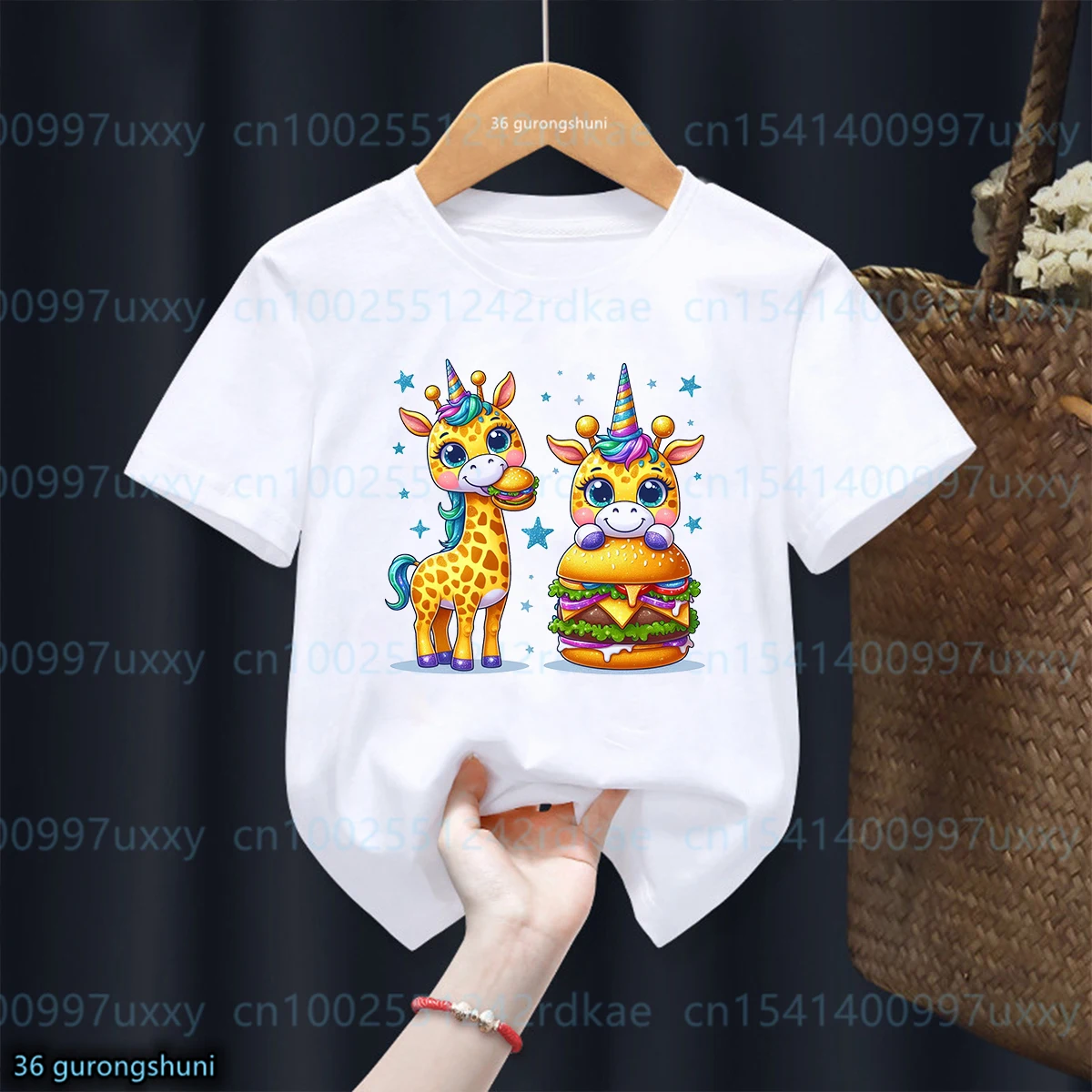 

New Arrival Boys T-shirt Funny Giraffe Animal Print Tshirt Kids Fashion Casual Girls T-shirt Summer Boys Girls Universal Clothes