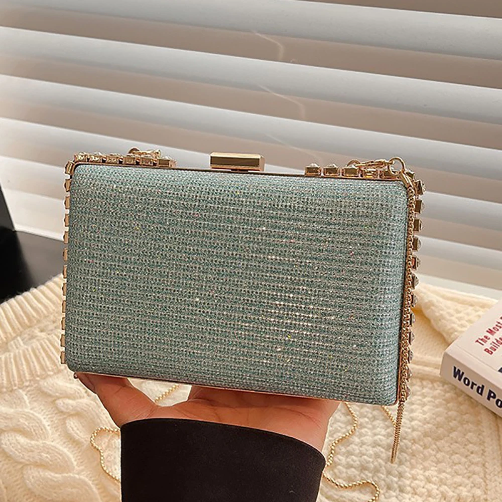 

Women's Sparkly Rhinestone Crossbody Bag Chain Strap Elegant Party Aesthetic Evening Dating Shoulder Bags 2026 Handbags