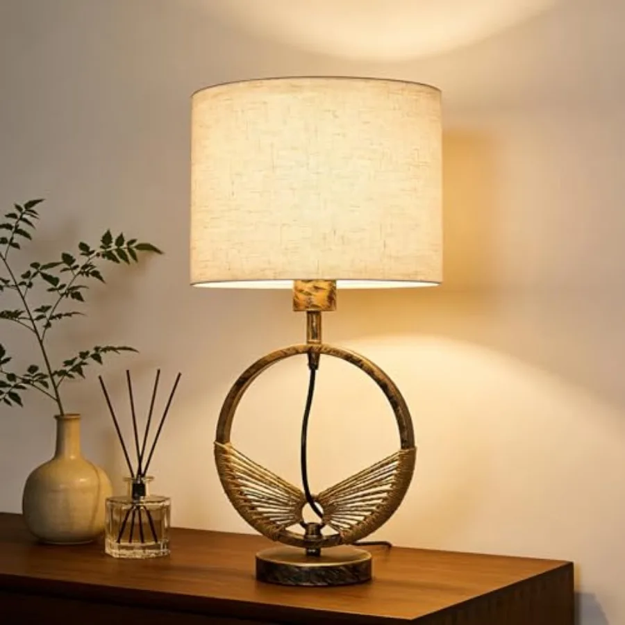 

Retro Farmhouse Black Table Lamps for Living RoomDesk Lamps for Home Office 23" Vintage Decorative Bedside Lamp for Nightstand