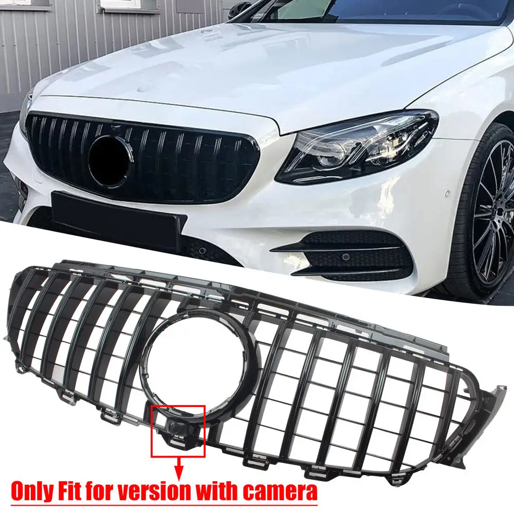 

GT R Front Grille For Mercedes Benz W213 E350 E400 Sedan 2016-2020 Gloss Black