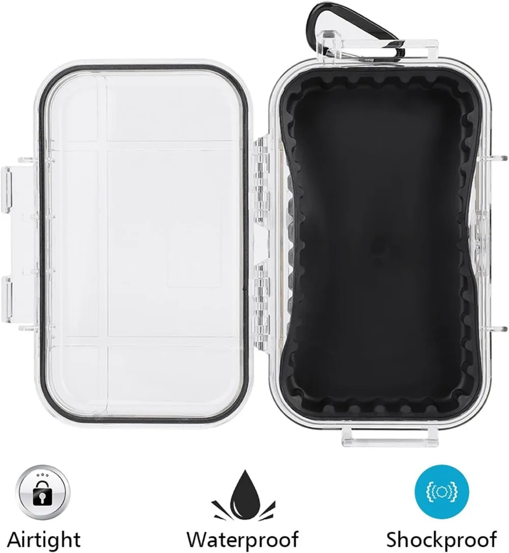 Waterproof Dry Box Protective Case, IP67 Water Resistant Portable Micro Case Watertight Storage Box for Phones, Knives, Wallets, Watches, Transparent, Small view 3