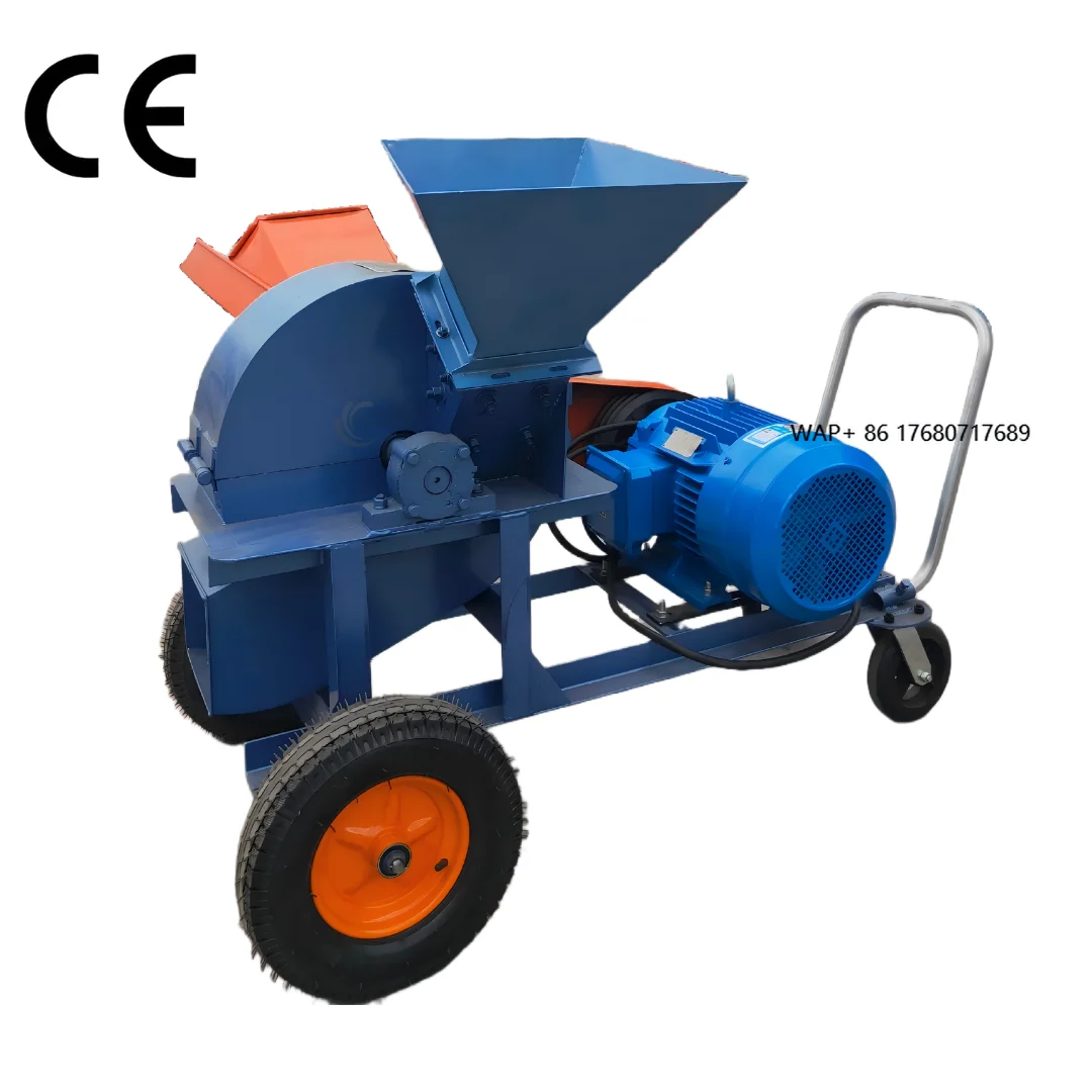 High Efficiency Electric Wood Crusher Grinder Machine for Farm Garden Branch Crushing Wood Pellets Compost with Motor Component