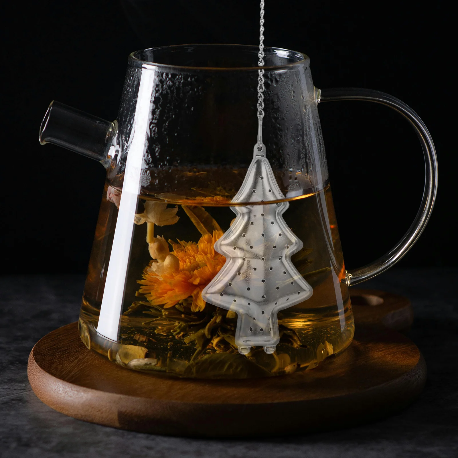 

2Pcs Stainless Steel Tea Strainer Christmas Tree Shape Creative Infuser for Loose Leaf Tea Herbal Spice Filter