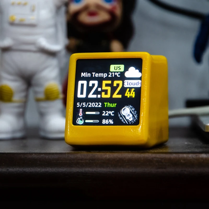 Smart Weather Station Desktop LED LCD Digital Wifi Clock Electronic Thermometer Hygrometer Sensor Outdoor