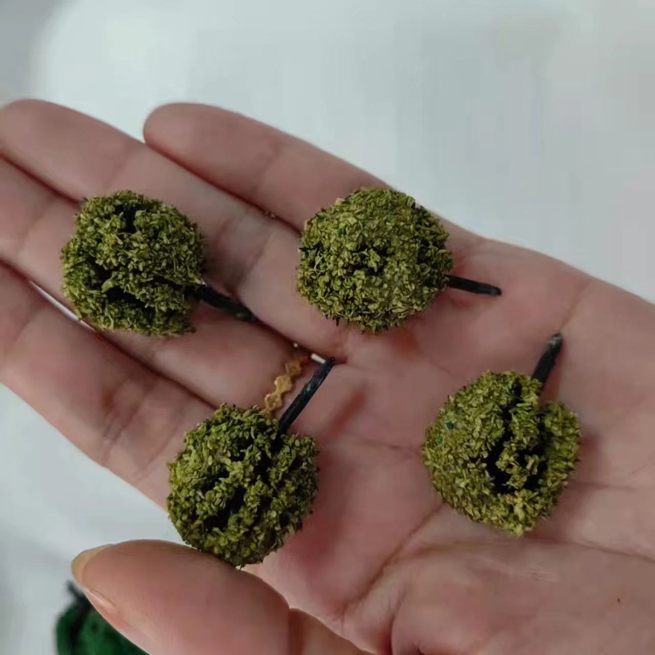 Plantas de bolas de arbusto de árboles en miniatura de 3,5 cm para diseño de tren ferroviario/militar/fabricación de modelos DIY/paisaje de mesa/Diorama 10 unids/lote