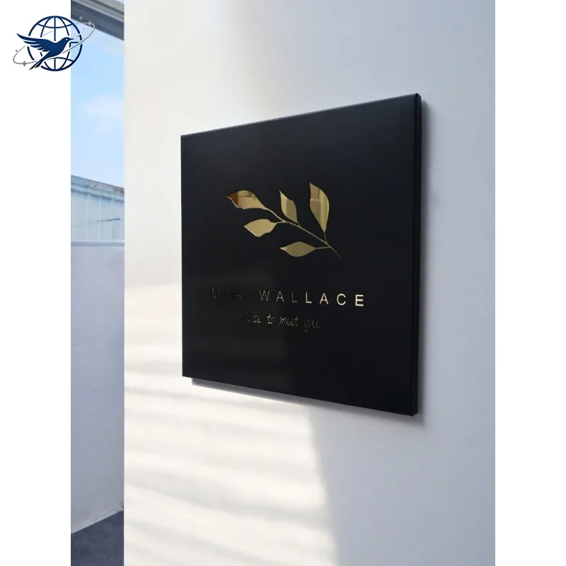 Outdoor metal logo house sign, creative hollow stainless steel billboard, company plaque studio sign customization