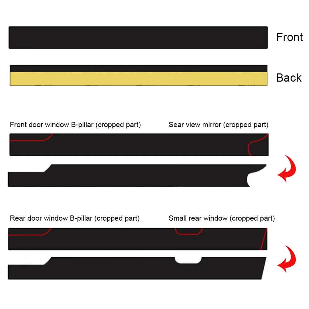 1 Meter Black Universal Car Window Waterproof Protector Seal Weatherstrip Edge Trim for Car Door Glass Auto Rubber Sealing Strip