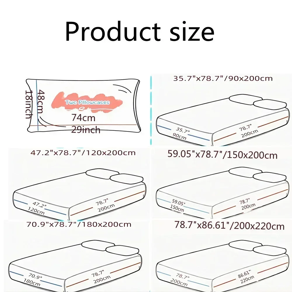 1PC Printed Fitsheet Single Double Twin Queen Size Mattress Cover with Elastic Band Bedsheet Soft Comfortable Fitted Sheet