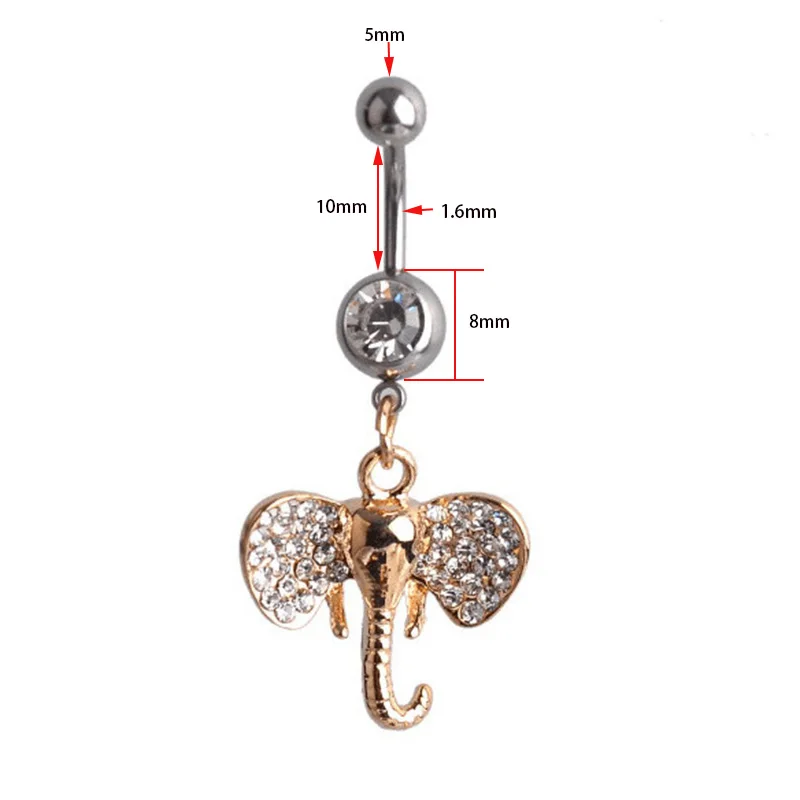 Cute Elegant  CZ Surgical Steel Belly Button Rings, Belly Piercing,Pircing Navel Piercing Ombligo Nombril Joias Ouro