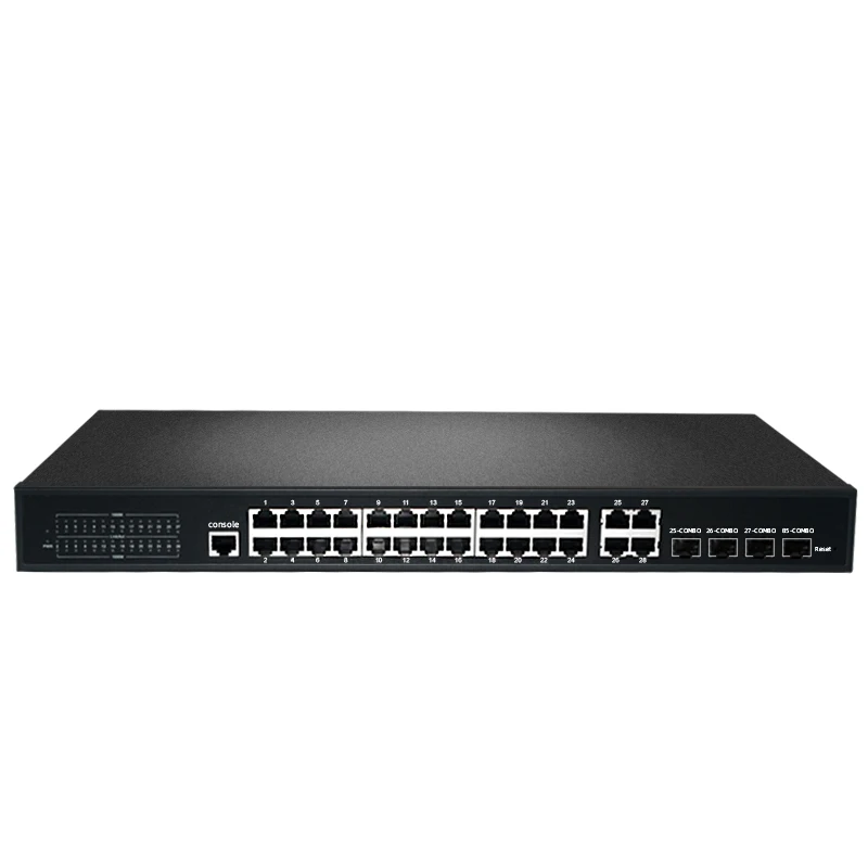 

24-Port 4-Optical Full Gigabit Switch 28-Port 10 Gigabit Full Network Management Switch Vlanpoe Switch