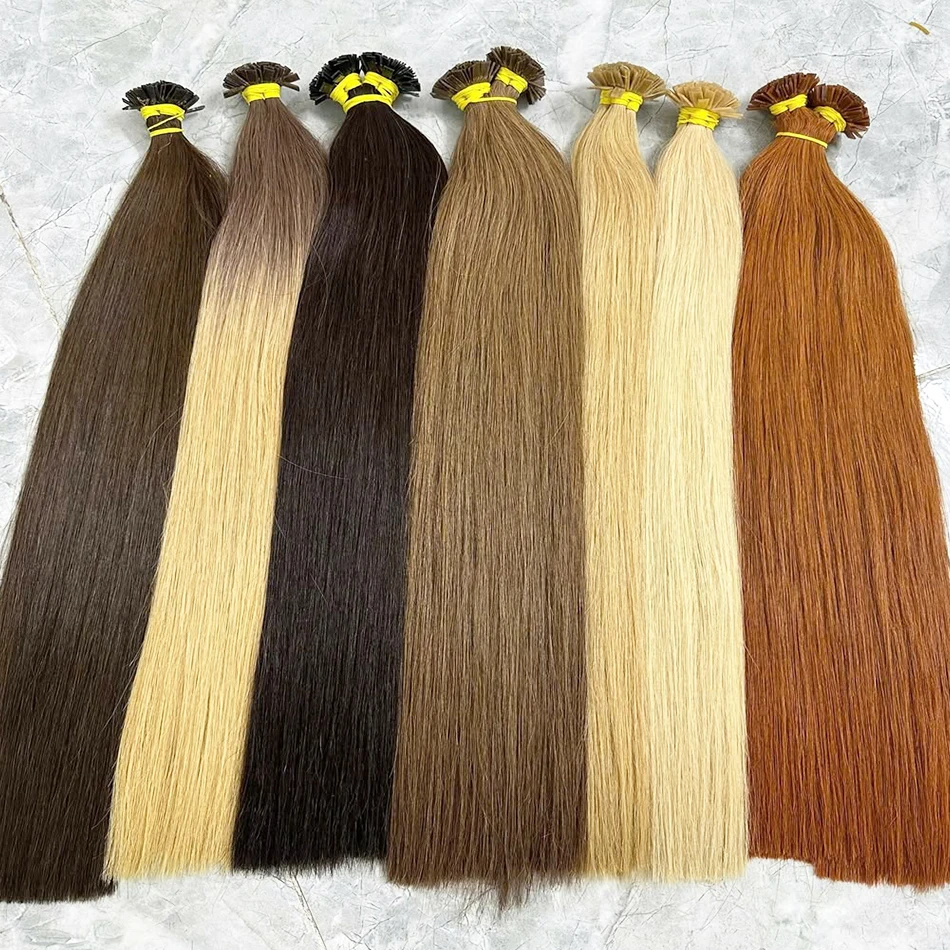 30 Inch Natural 613 Blond Colored Straight Human Hair Extension 100g Strand Fusion Flat Tip Keratin Capsules for Hair Extensions