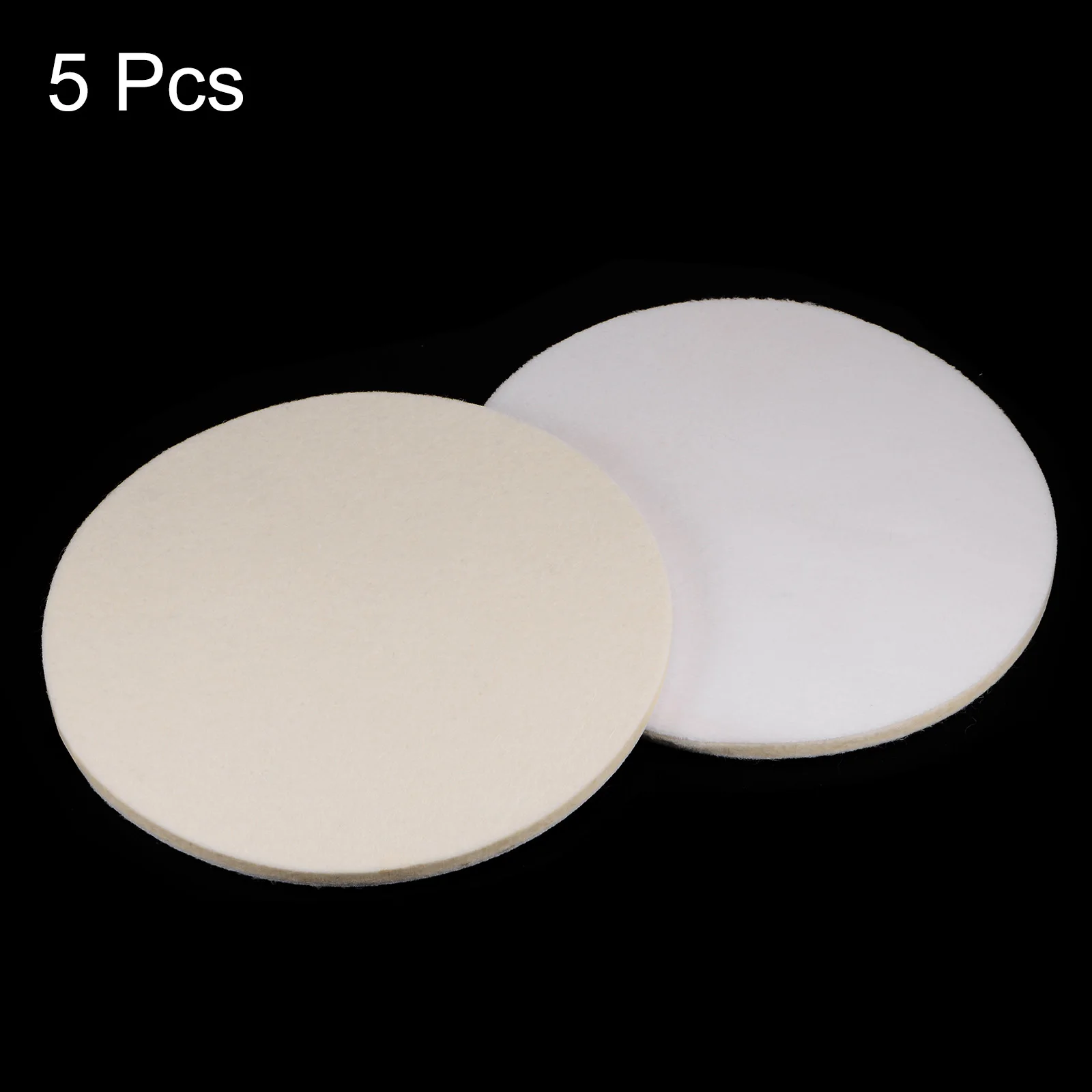 5pcs Wool Felt Polishing Pads 7 Inch Buffing Wheel Polish Pad Flocking Back
