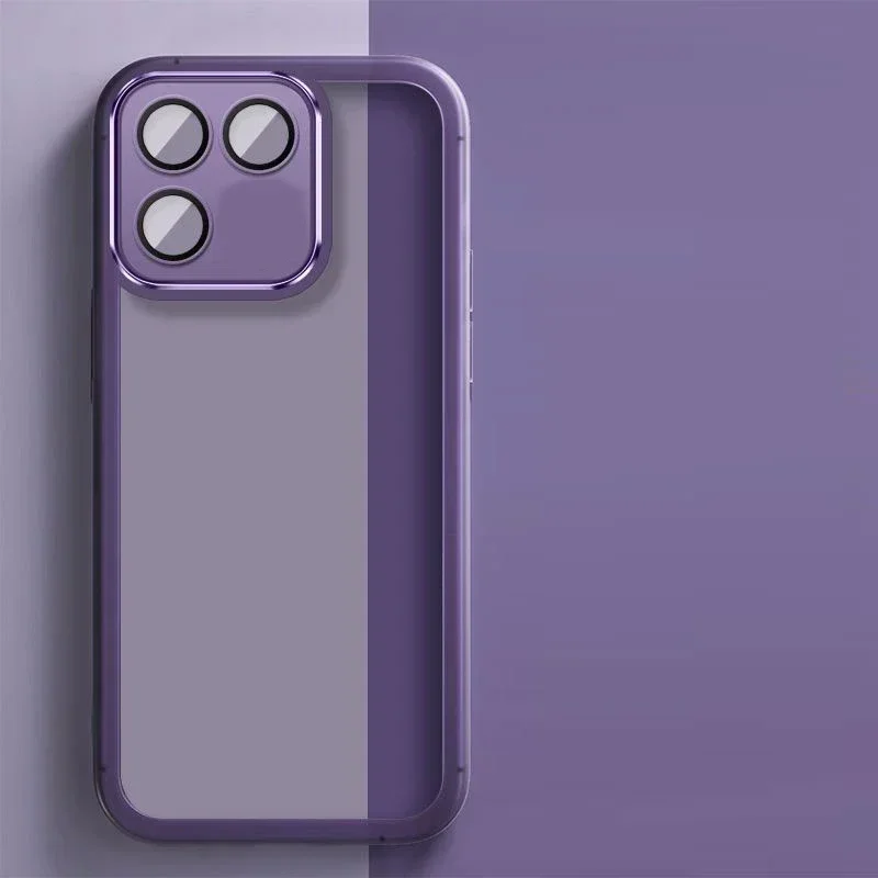 For POVA 7 4G Clear Lens Protection Film Phone Case For Tecno POVA 7 POVA7 Candy Color Soft Silicone Shockproof Phone Cover