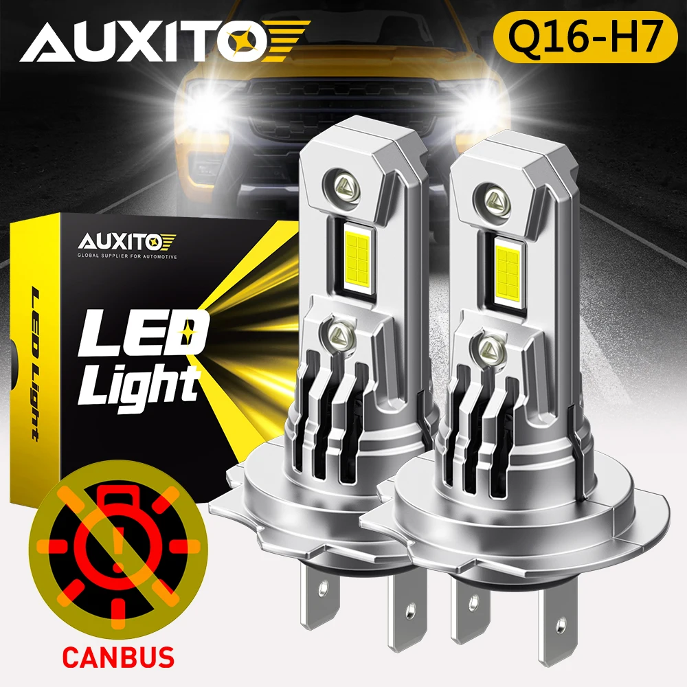 2Pcs AUXITO 100W 20000LM H7 LED Headlight With Fan Anti Error Bulbs For Mercedes w204 VW KIA H7 White Turbo Lamps Ventilated 12V