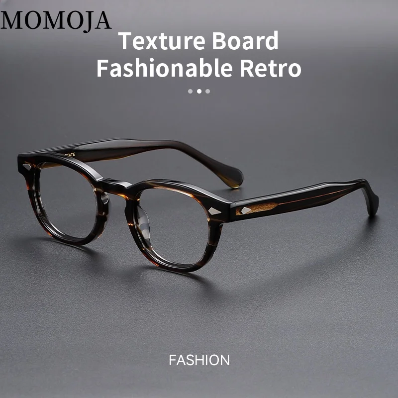 2025 MOMOJA New Retro Round Eyeframe Ultra Durable Acetate Eyeframe Designer Trendy Men's and Women's Prescription Glasses 56006