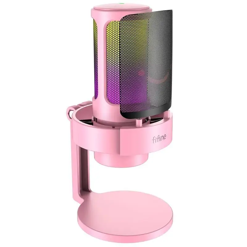 2025 New USB Microphone for Recording and Streaming on PC and Mac,Headphone Output and Touch-Mute Button,Mic with 3 RGB Modes