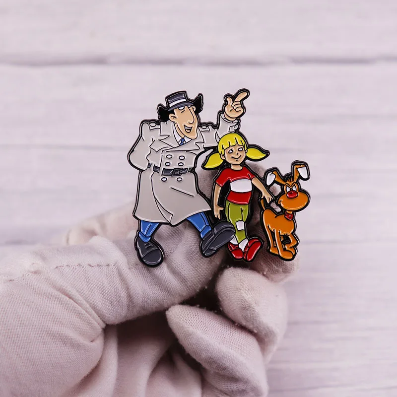 MINISO Inspector Gadget Cosplay Costume Metal Badge Pin Alloy Brooch Accessories Props