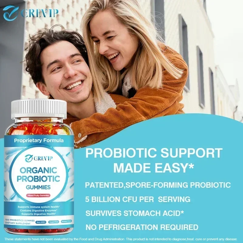 Organic Probiotic Gummies - Natural Digestion, Constipation & Bowel Relief, Bowel Health