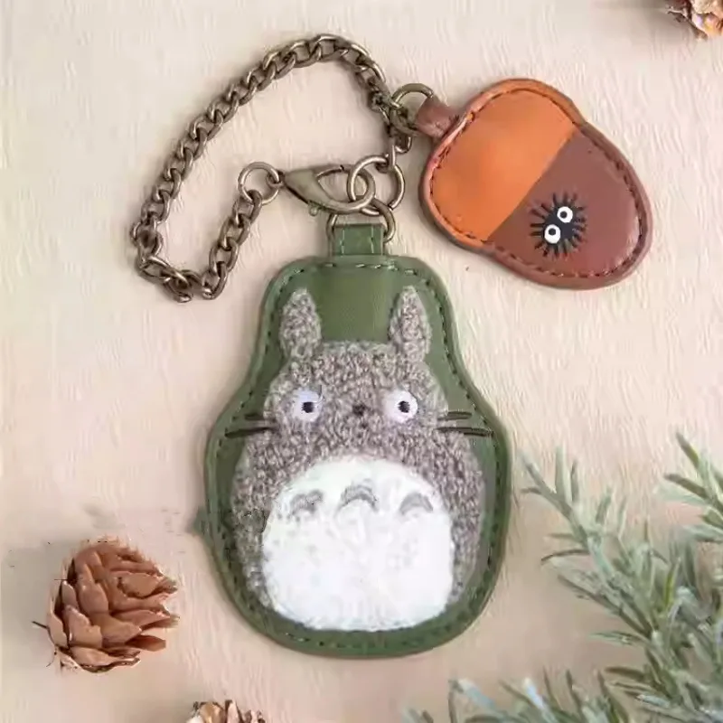 My Neighbor Totoro Niedlicher Cartoon-Schlüsselanhänger aus besticktem Leder, doppeltes Design, modischer Rucksack-Handtaschen-Anhänger, Geschenk