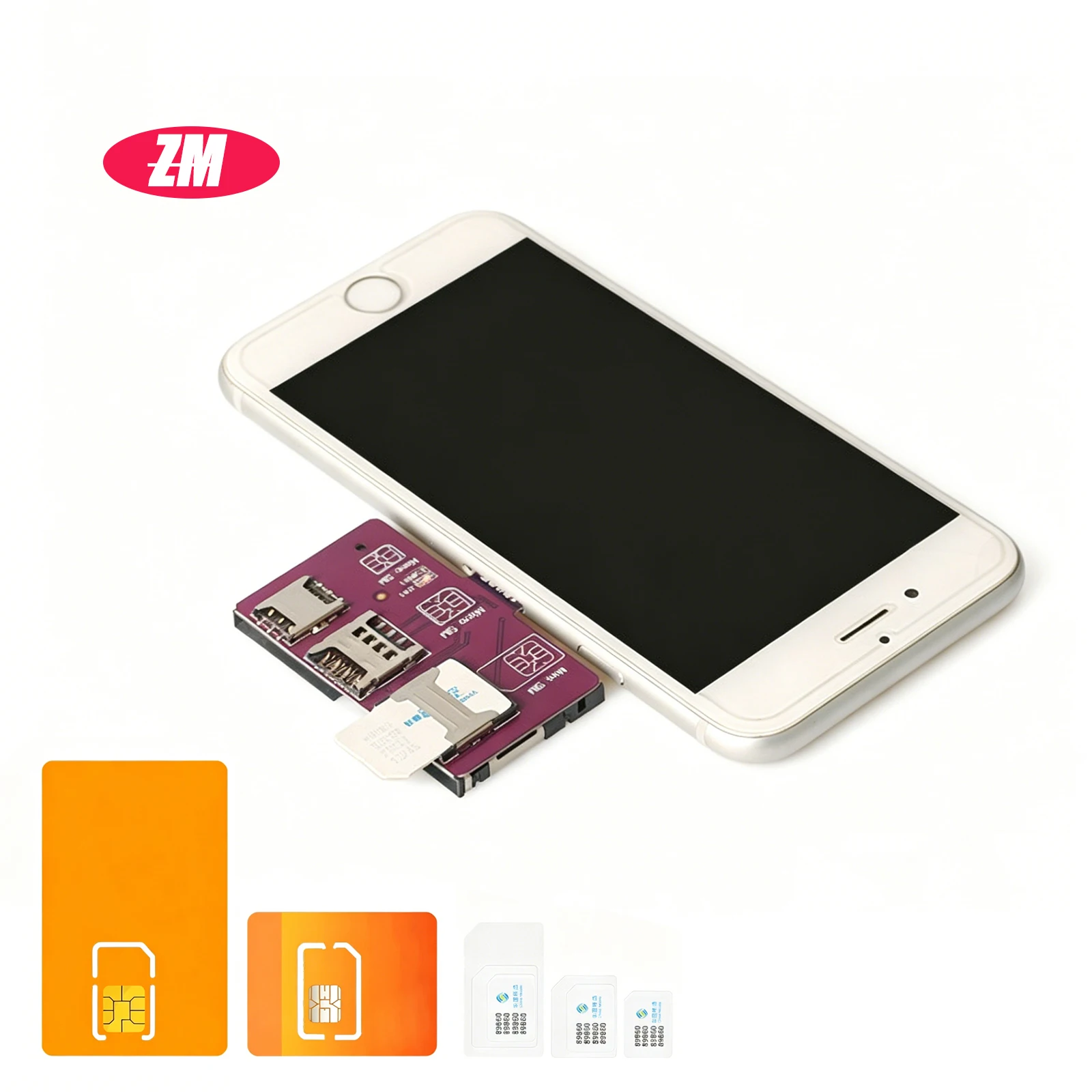 For iPhone Android SIM card 4in1 External Card Slot Adapter Fast Card Changer SIM Card Reader Holder Free reboot Nano