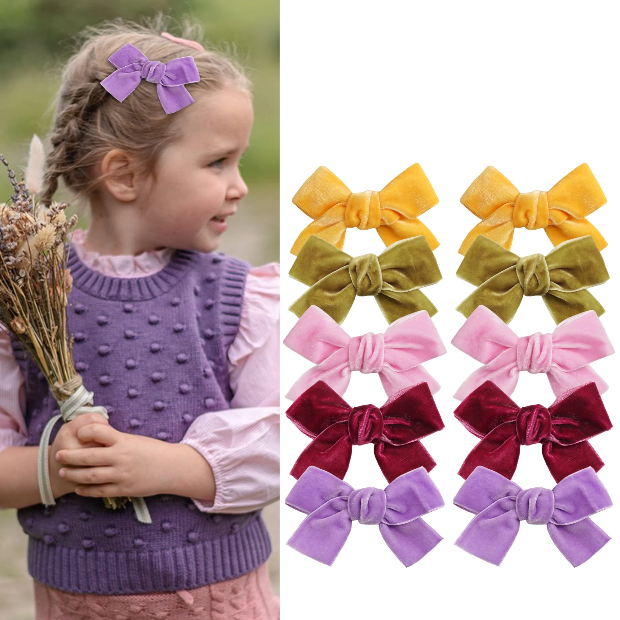 Hair clip hair accessories girls multi-color clip girls 3inch hair bow metal hair clip bar baby girls hair accessories factory image 2