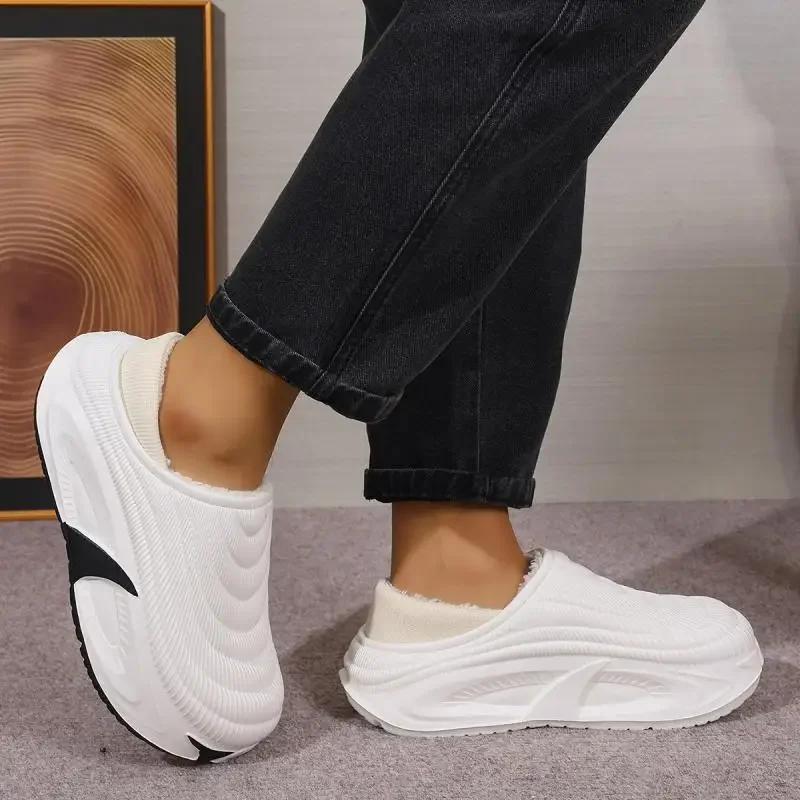 Herren Wasserdichte EVA Warme Plüsch-Hausschuhe Winter 2026 Weiche Dicksohlige Flauschige Pantoffeln Übergrößen Komfort-Plateau-Clogs Schuhe – Detail 11