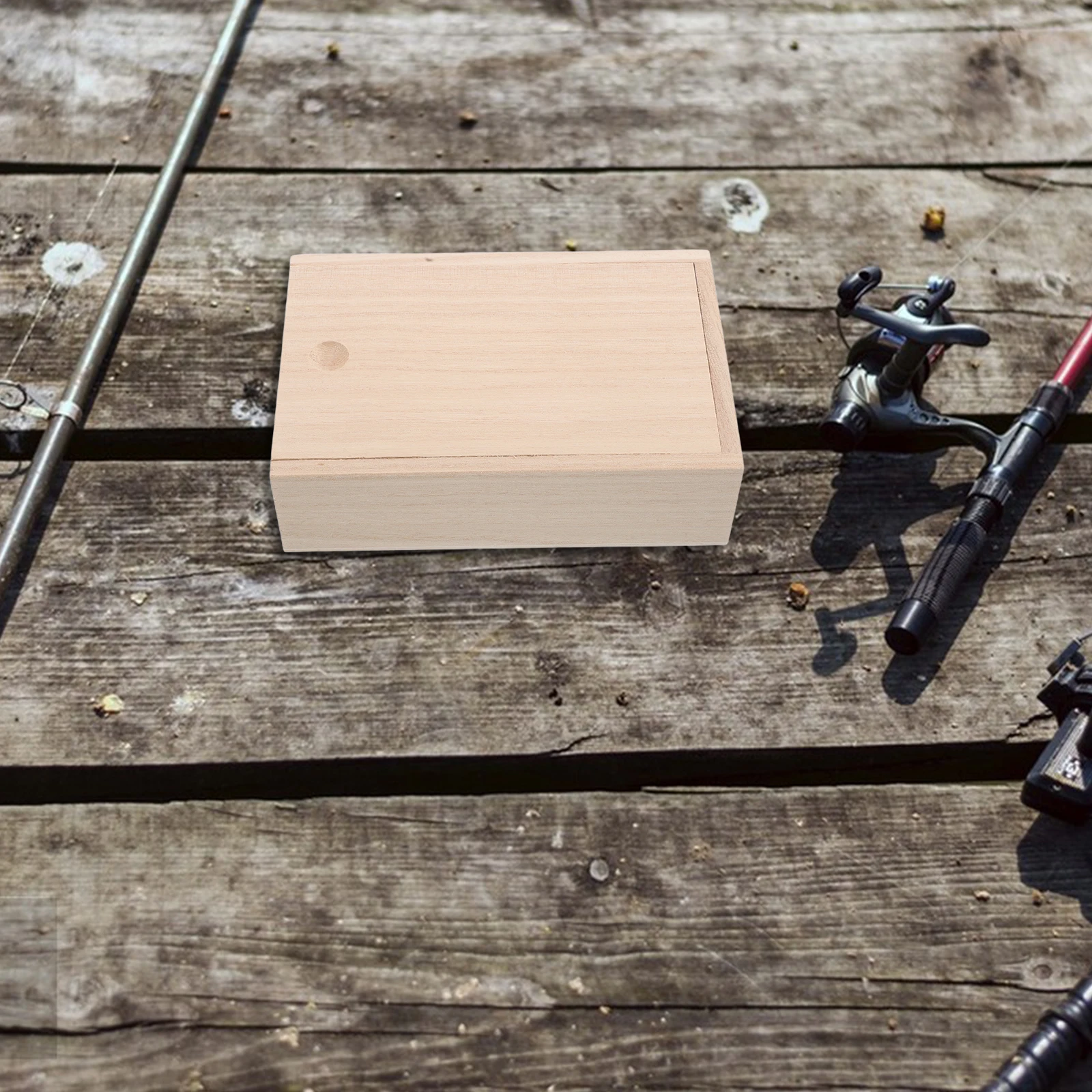 

Portable Wooden Bait Box Compact Fish Worm Storage Container Multiple Compartments For Lures Maggots Fishing Accessories Outdoor