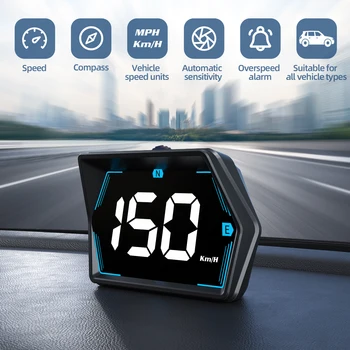Velocímetro Digital G20 HUD GPS para coche, pantalla frontal, alarma de exceso de velocidad de fuente grande Universal para todos los coches, accesorios electrónicos 1