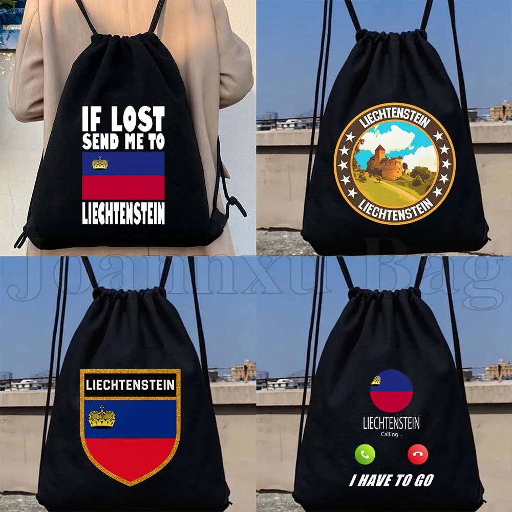 

Vaduz Liechtenstein Flag Map Travel Gift Durable Canvas Drawstring Bag Soccer Backpack Sports Yoga Sackpack Cotton String Bag