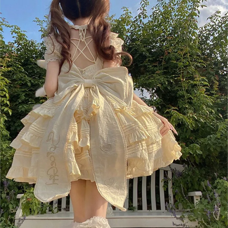 Milky Yellow Back Large Dress