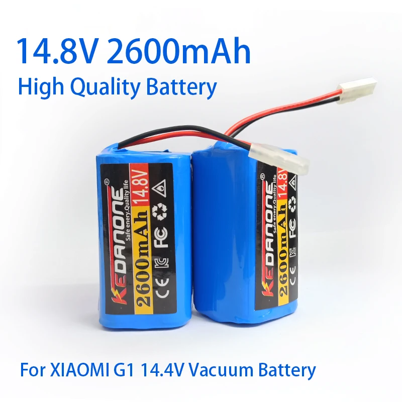 

4S1P 18650 14.4V 2600mAh Lithium Battery Pack，For XIAOMI MIJIA Mi Robot Vacuum-Mop Essential G1 MJSTG1，SKV4136GL R30 R35