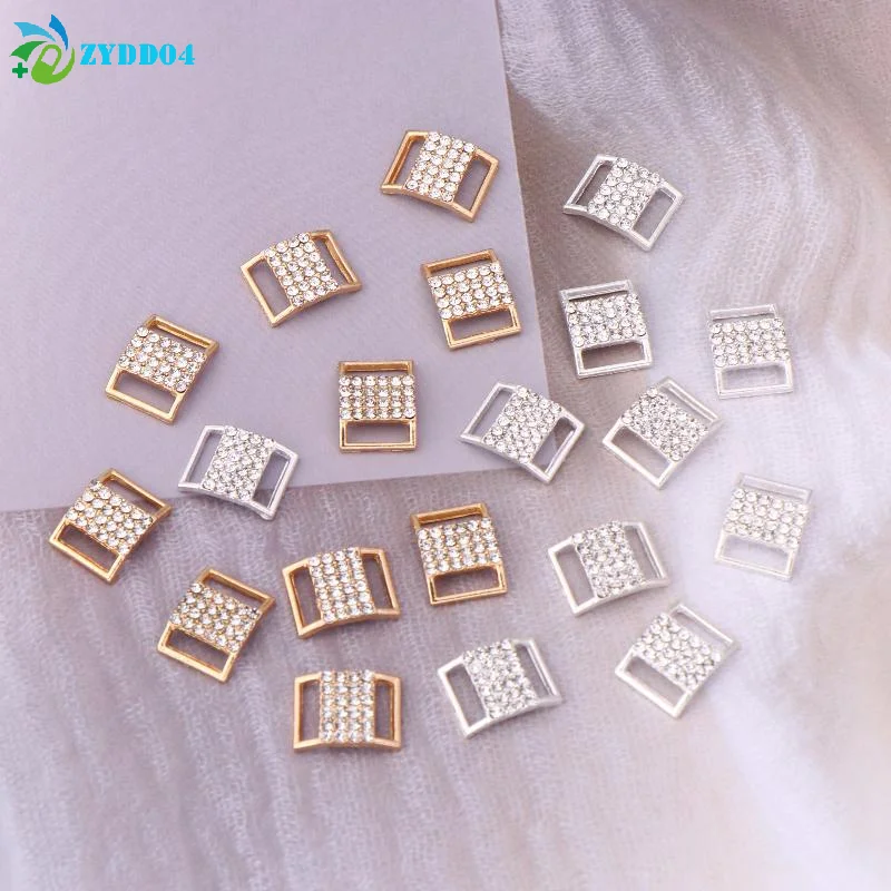 

●10Pcs/lot DIY Swimwear Decorative Rhinestone Buckle 10*15MM Rhinestone Bikini Connector Buckle Alloy Chain Jewelry Accessories
