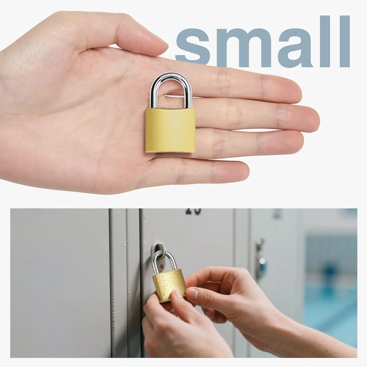 Golden Heavy-Duty Keyed Padlocks with Keys - 33mm Large Locks, Secure Locker Locks for Backpacks, Luggage, School Gym Lockers image 6