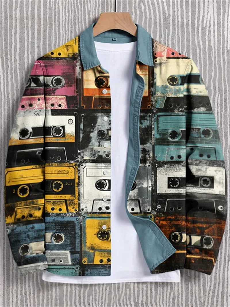 New Men's Long Sleeve 3D Flower Printed Shirt Fashion Casual Outdoor Holiday Daily Spring Autumn Chinese Flap Shirt