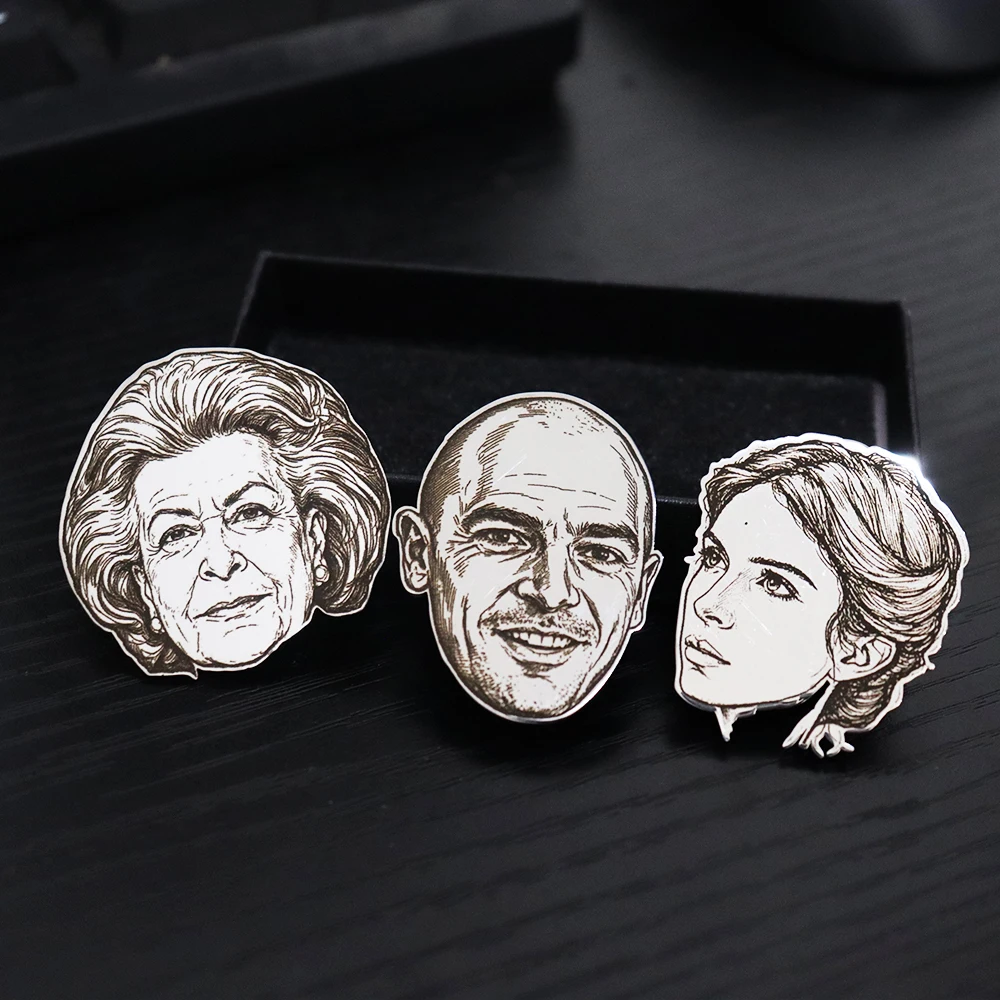 Personalized Portrait Brooches Logo/lmage Customization Pin Men's And Women Fashion Accessories Badges Jewelry Gifts For Friend