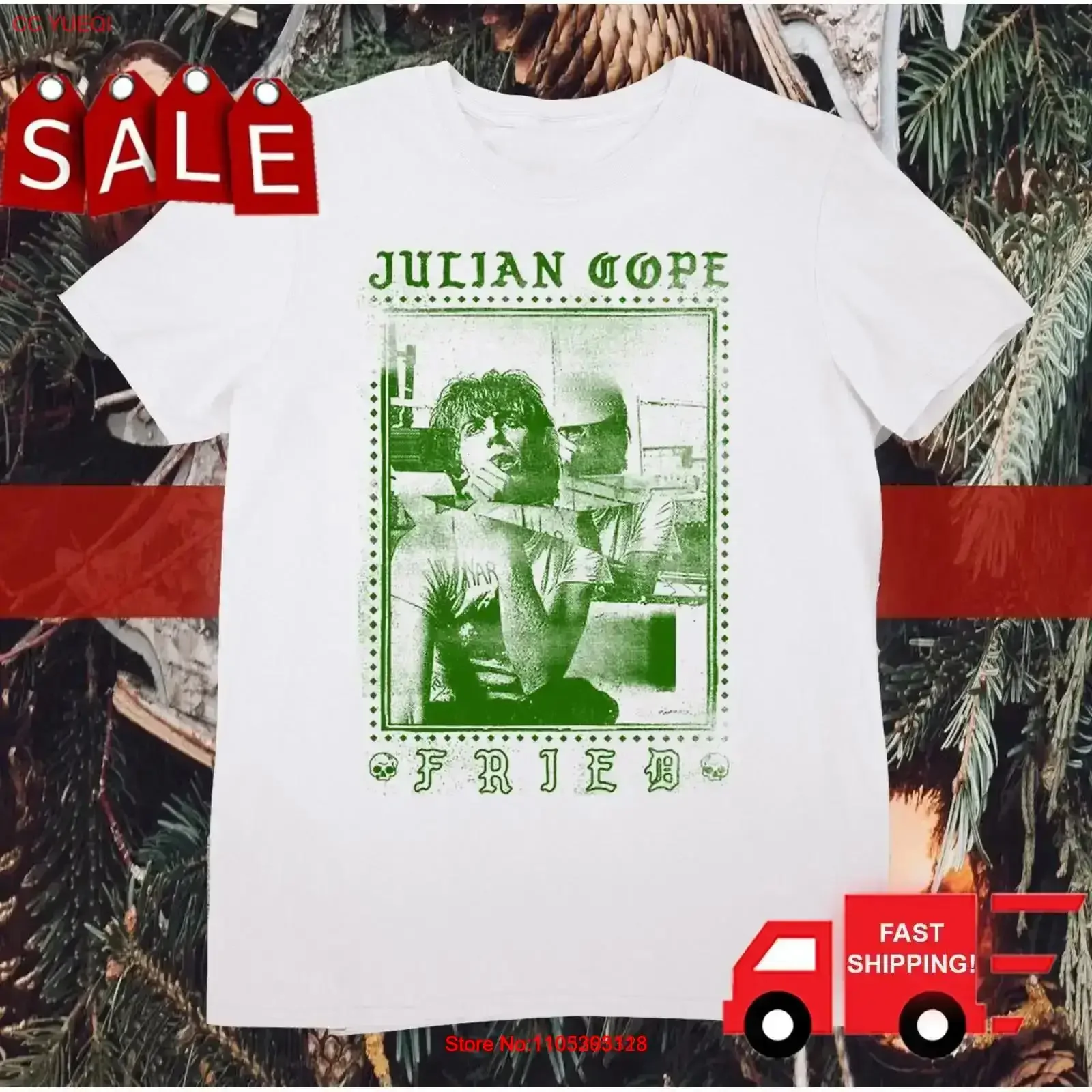 Julian Cope Frieds Poster T Shirt Classic White S 5XL 1P0841 vintage Washed Casual Top For Everyday Wear fashion Comfortable
