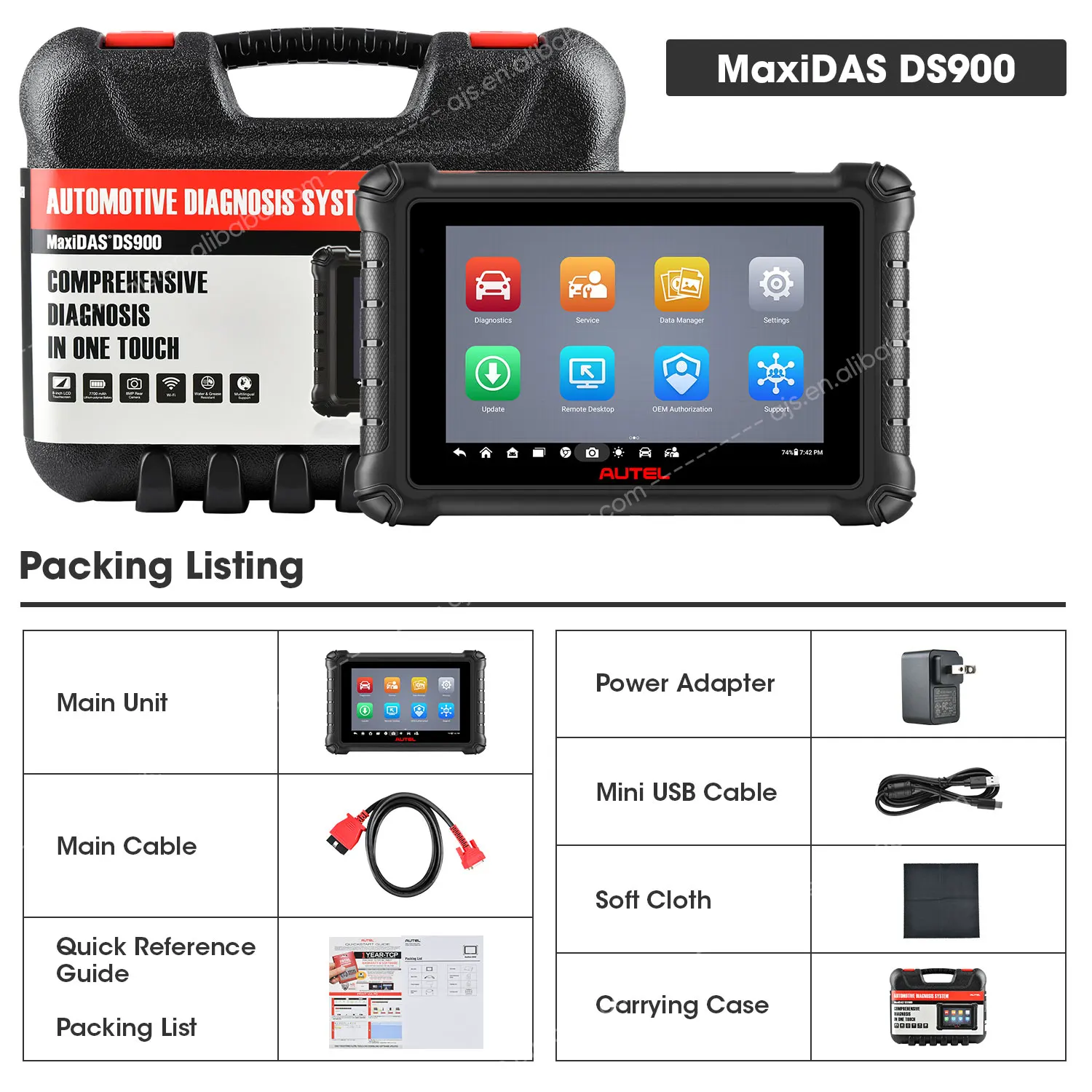 [US VERSION] Autel MaxiDAS DS900 Car System Diagnostic Tablet with Mini VCI Auto Professional Altar Vehicle  2 Scanner Tools