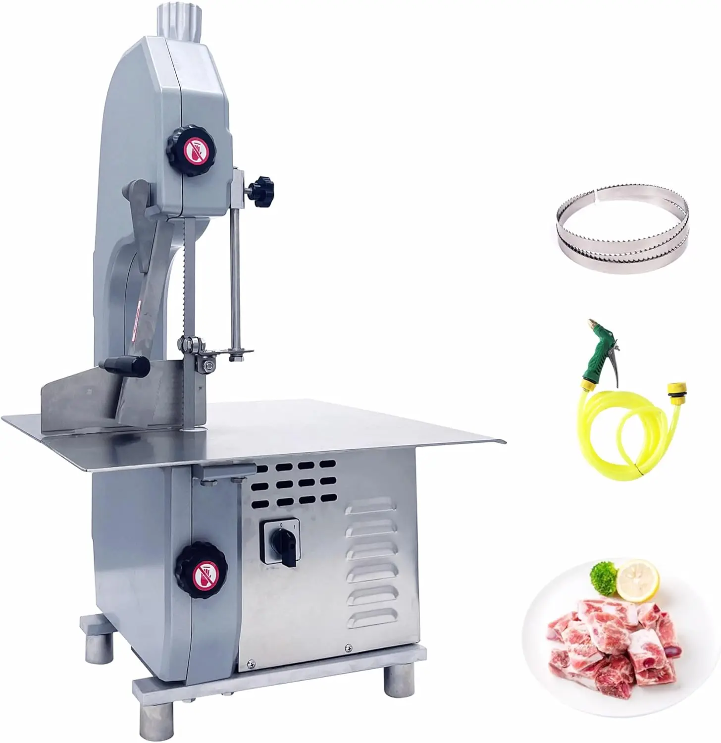 

Electric Meat Bone Saw Machine Commercial Kitchen Electric Table Frozen Meat Saw Cutter with Washing Gun and Extra Saw Blade